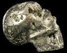 Polished Pyrite Skull With Pyritohedral Crystals #50985-1